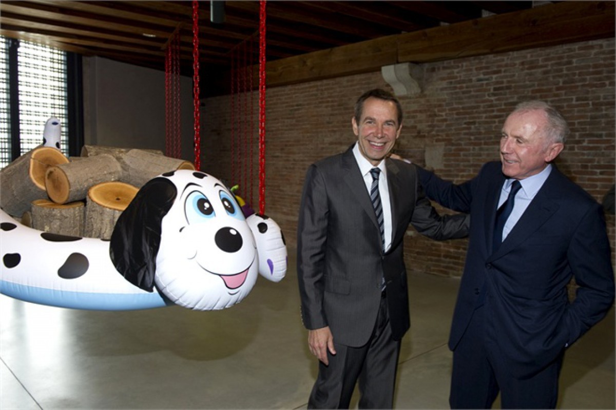 François Pinault with Jeff Koons