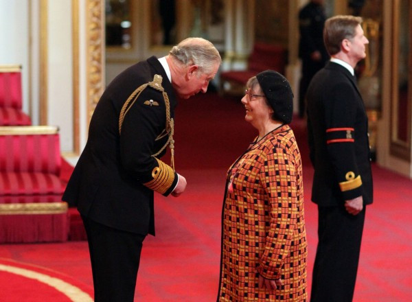 PHYLLIDA BARLOW MADE CBE BY PRINCE CHARLES IN 2016