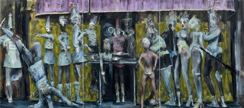 SECRET SERVICE FOR THE QUEEN, 2008, OIL ON CANVAS, 170 × 380 CM